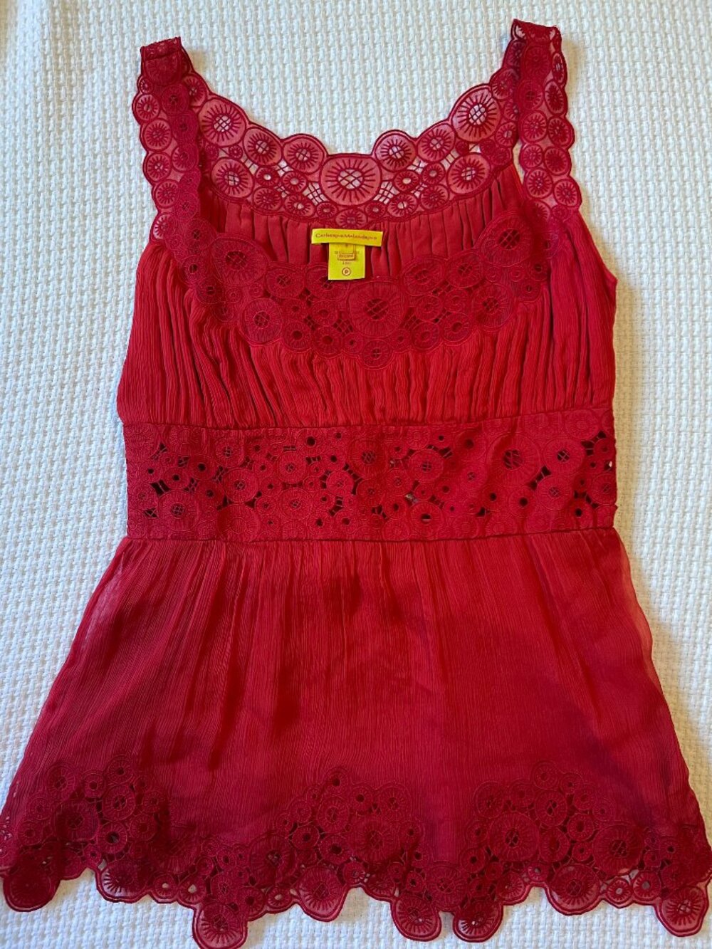 Catherin Malandrino Red silk sleeveless top
